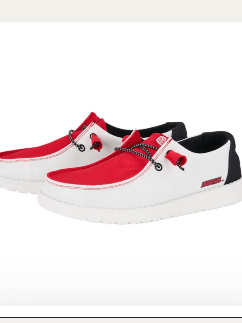 Hey Dude Wendy Louisville Cardinals Women's Red, White & Black Slip-On Loafers